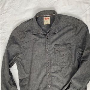 Levi gray chambray shirt with detailing size M